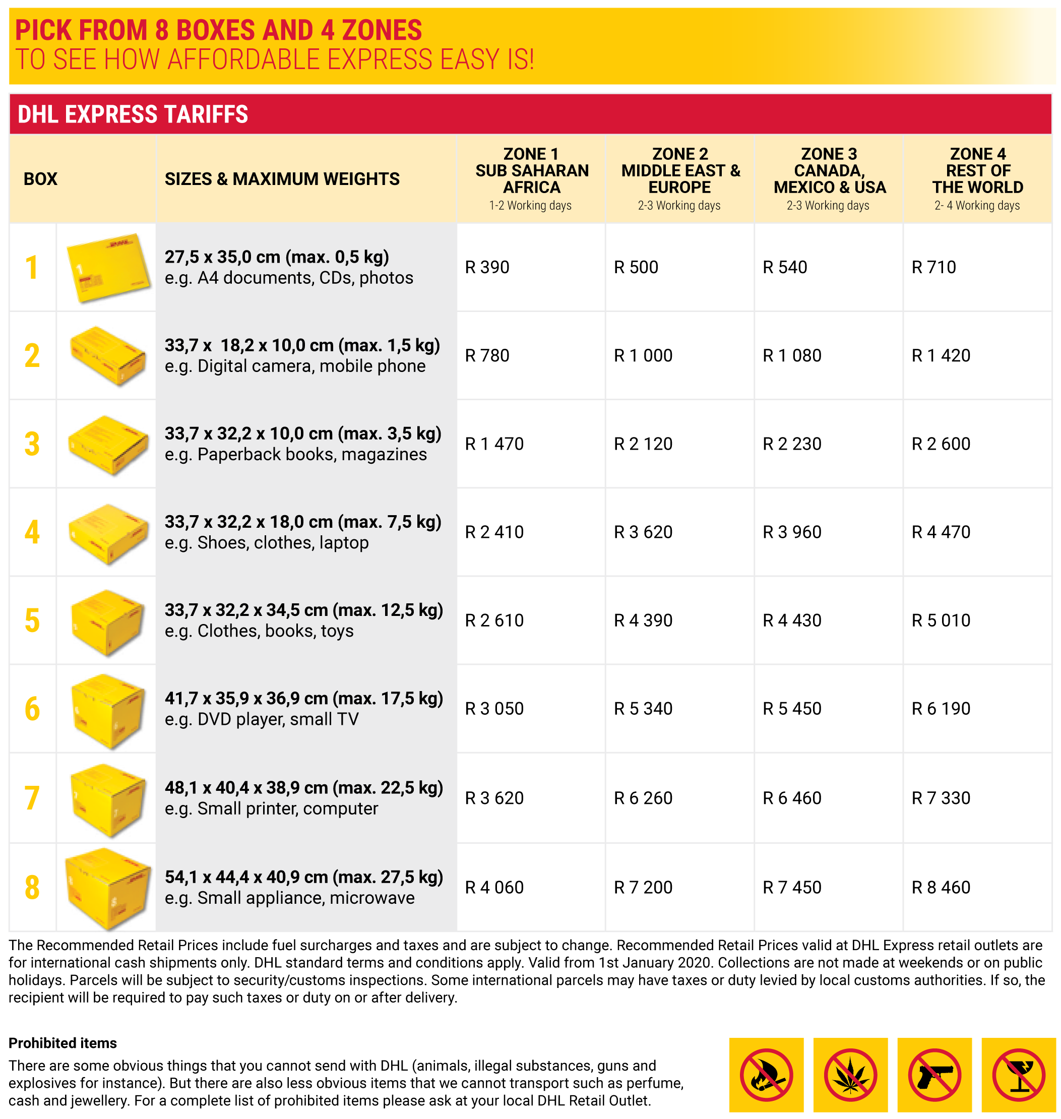 Dhl Price List